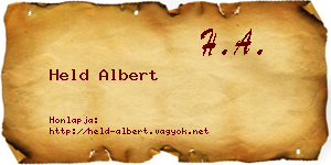 Held Albert névjegykártya